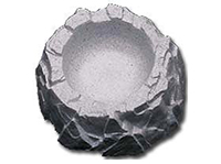 Grey pet dish molded to look like rock