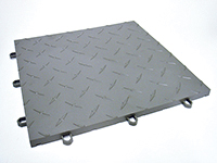 Grey diamond-plate floor tile